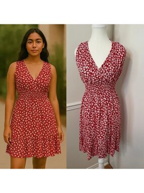 NWT Fisty Clover Print Empire Waist Dress